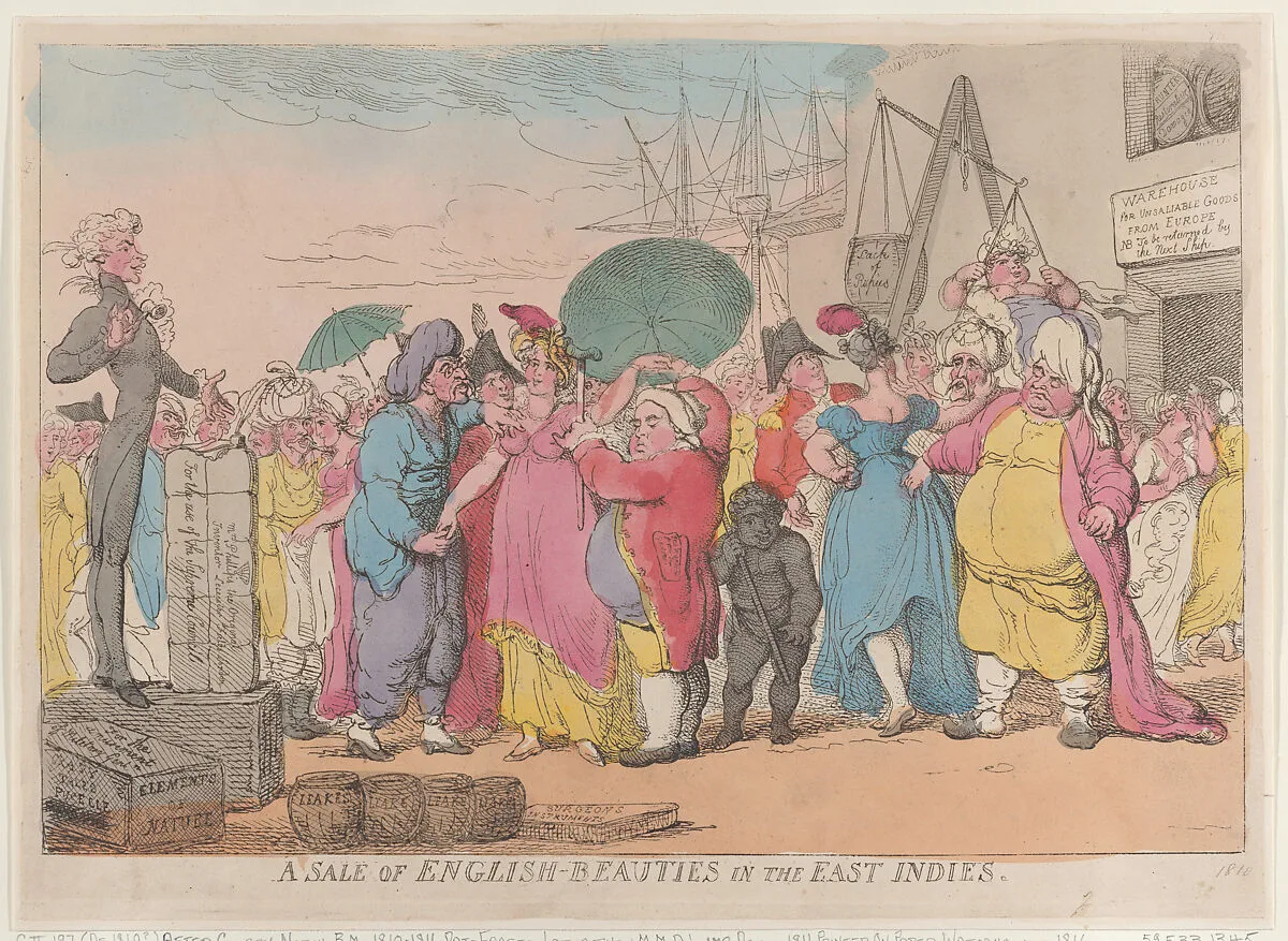 A Sale of English-Beauties in the East Indies — Thomas Rowlandson|Thomas Tegg|James Gillray
