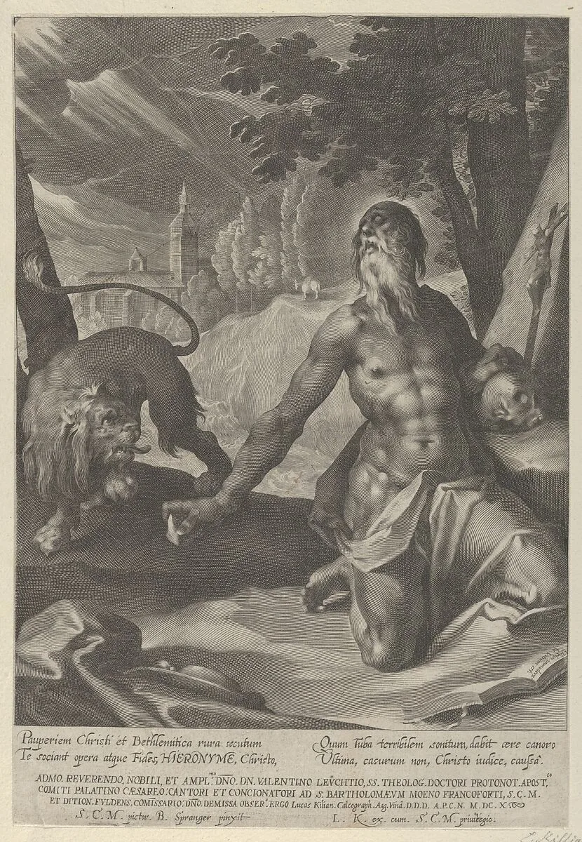 Saint Jerome in the Desert — Lucas Kilian|Bartholomeus Spranger