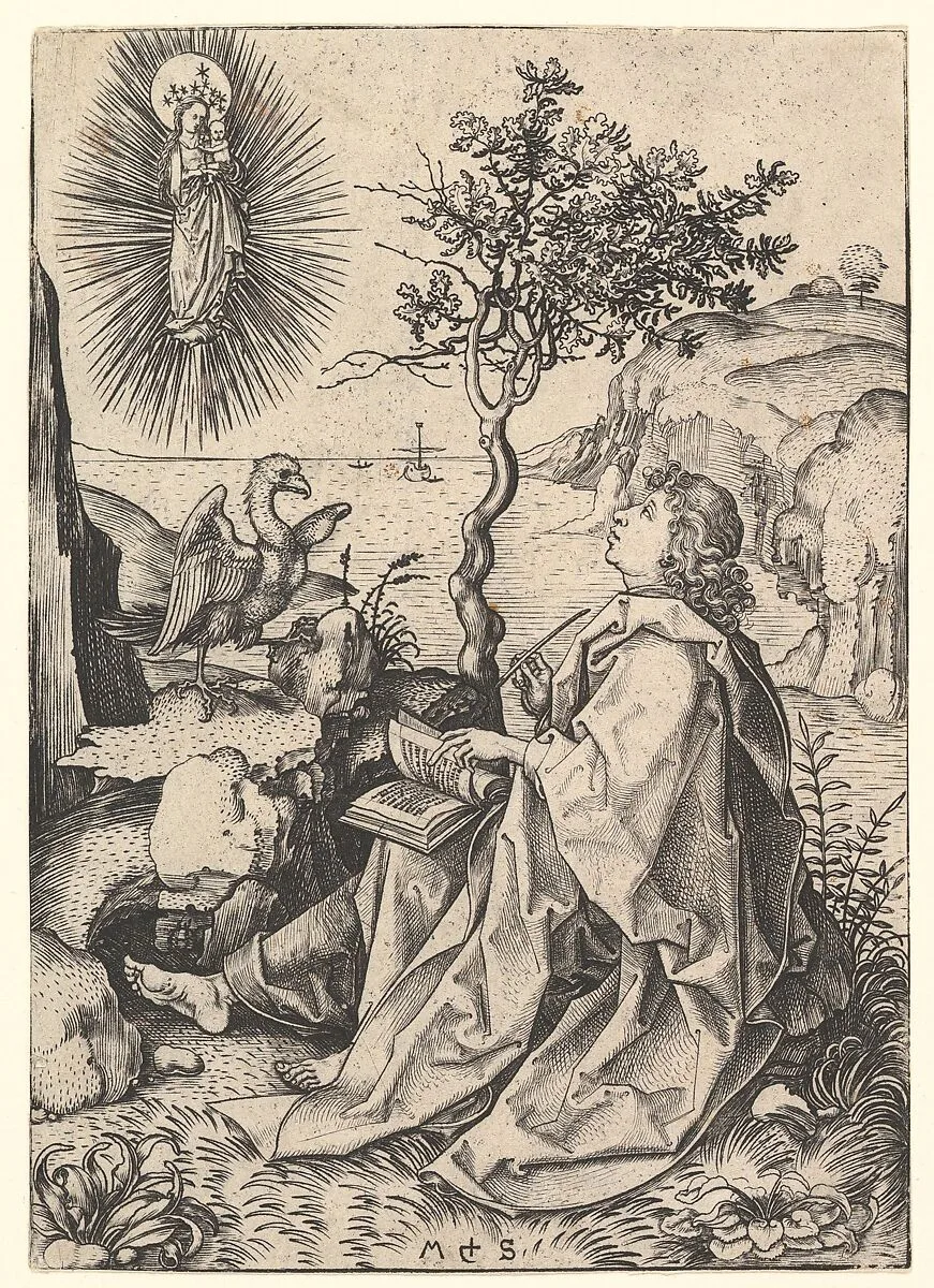 Saint John on Patmos — Martin Schongauer