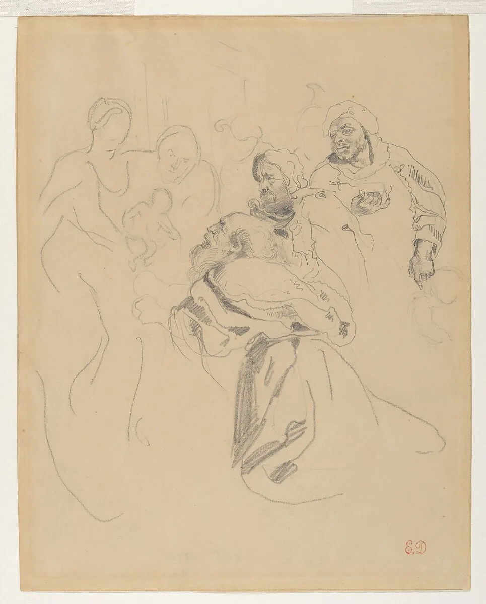 Adoration of the Magi, after Rubens — Eugène Delacroix|Peter Paul Rubens