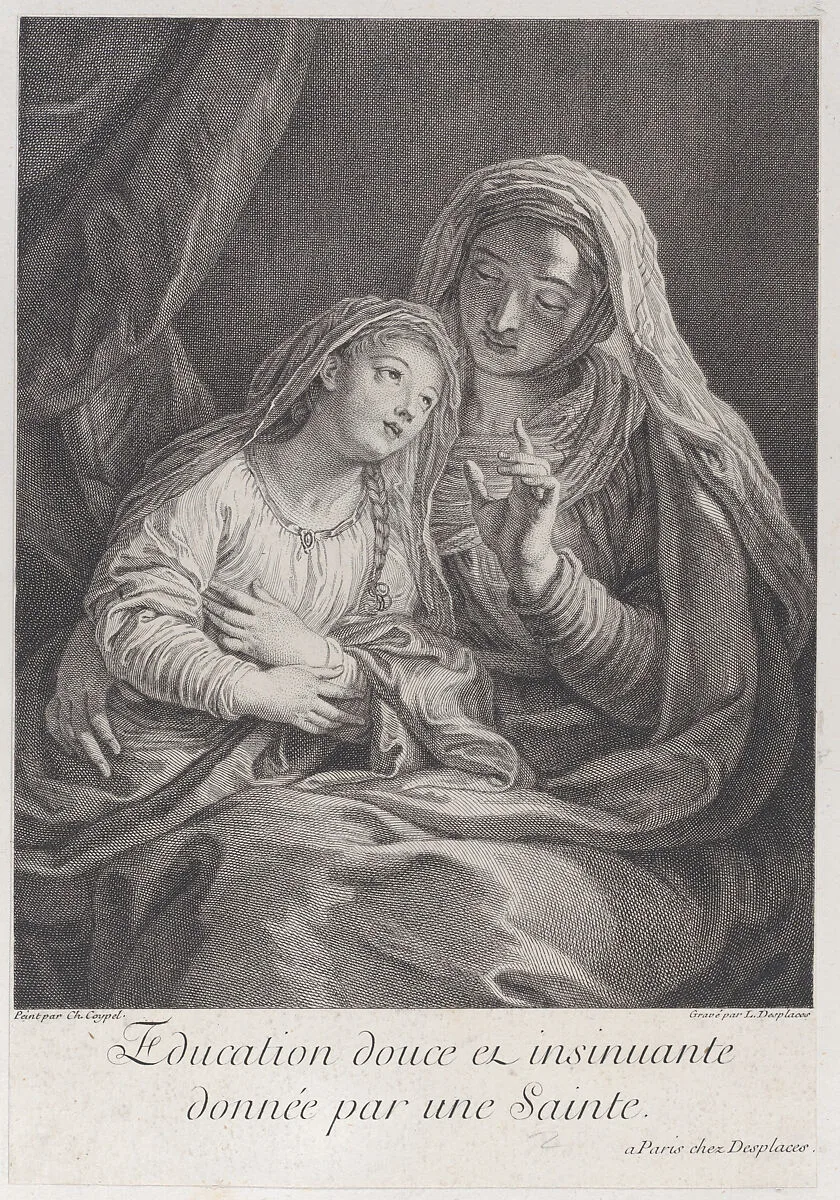 The sweet and insinuating education given by a saint (Education douce et insinuante donnée par une Sainte) — Charles Antoine Coypel|Louis Desplaces