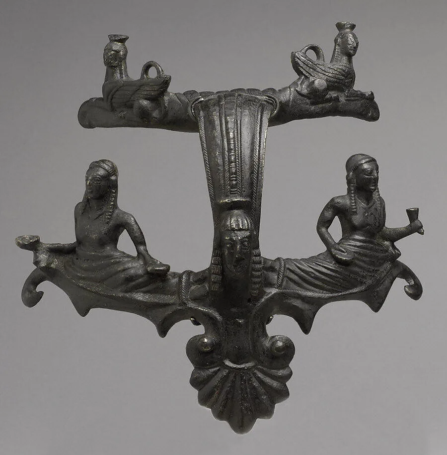 Bronze handle of a hydria (water jar) — Unknown