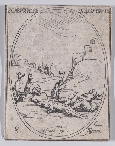 S. Carpophore et les 4 Saints Couronnés (St. Carpophorus and the 4 Crowned Saints), November 8th, from "Les Images De Tous Les Saincts et Saintes de L'Année" (Images of All of the Saints and Religious Events of the Year)
