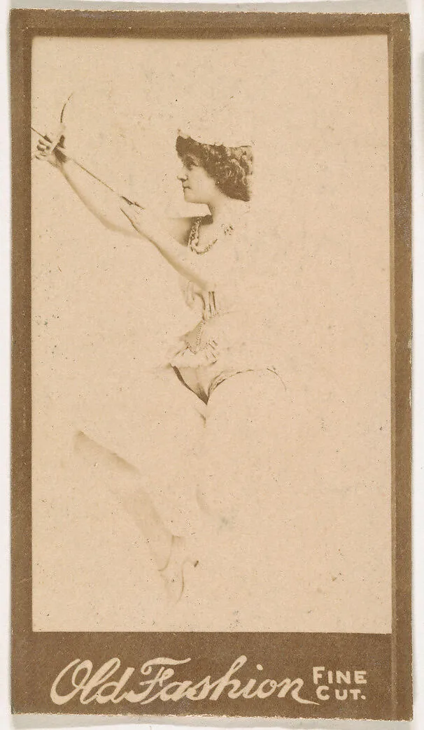 Actress with bow and arrow, from the Actresses series (N664) promoting Old Fashion Fine Cut Tobacco — Unknown