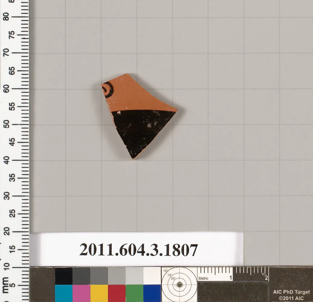 Terracotta fragment of a kylix: Lip cup (drinking cup) — Unknown