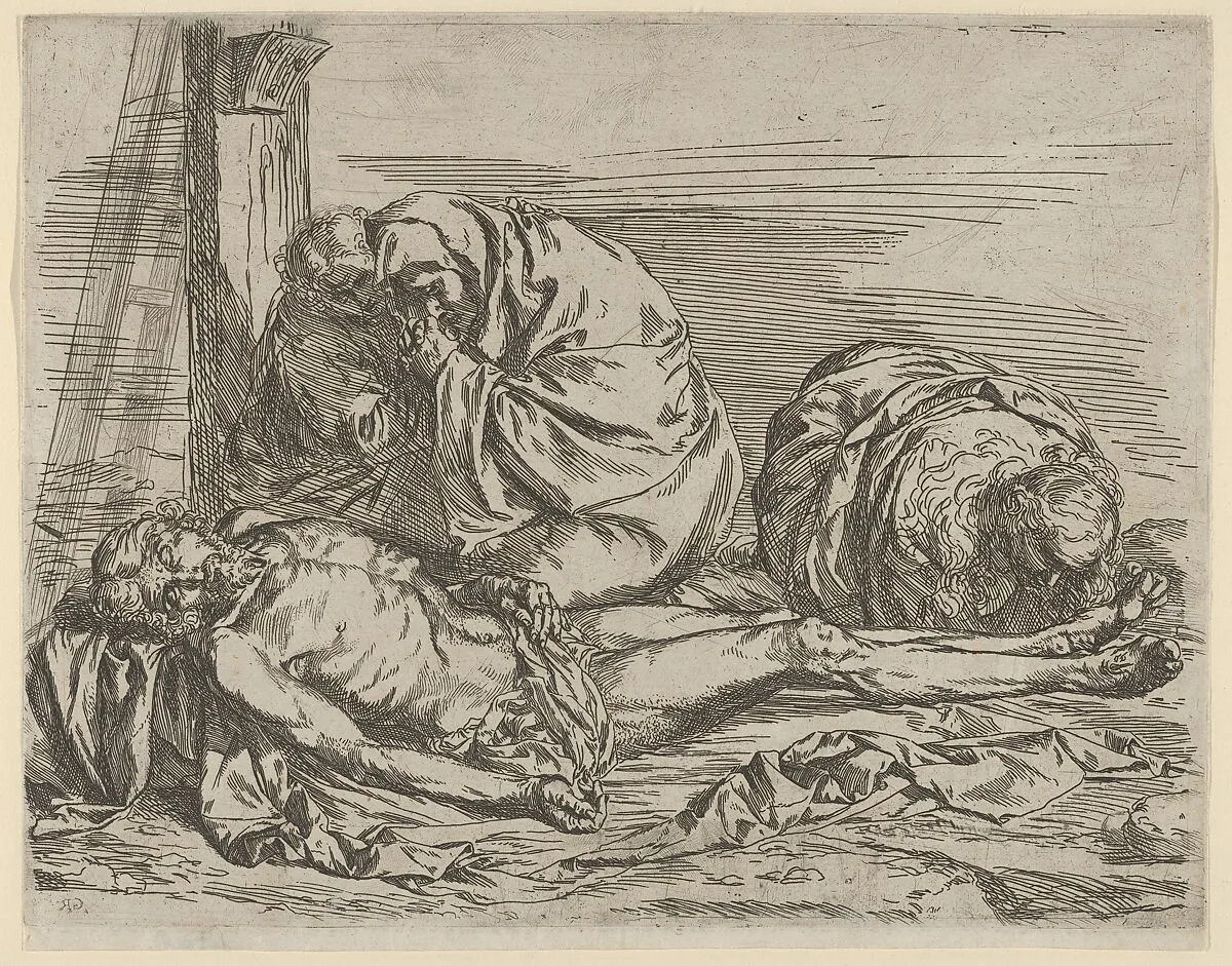 The Virgin, Saint John the Baptist, and Mary Magdalene weeping over Christ's dead body — Jusepe de Ribera (called Lo Spagnoletto)