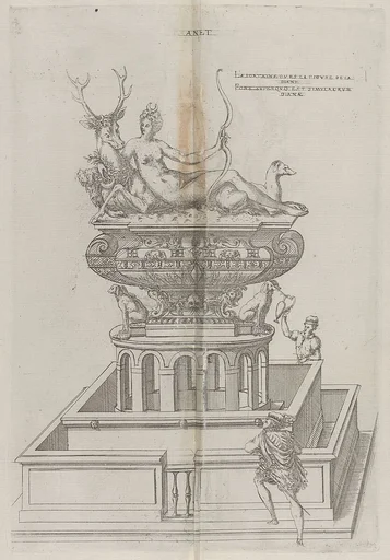 Fountain with a Sculpture of the Godess Diana at Chateau d'Anet