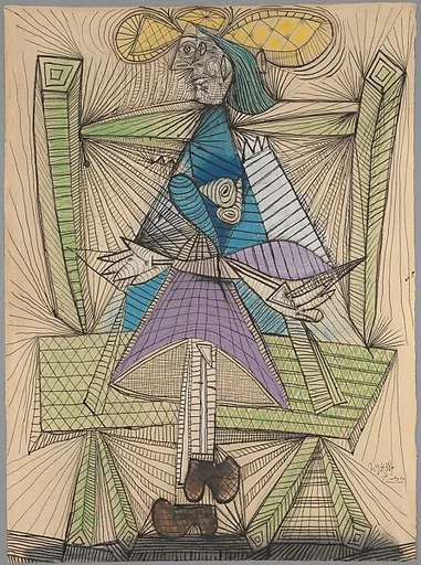 Dora Maar in a Wicker Chair