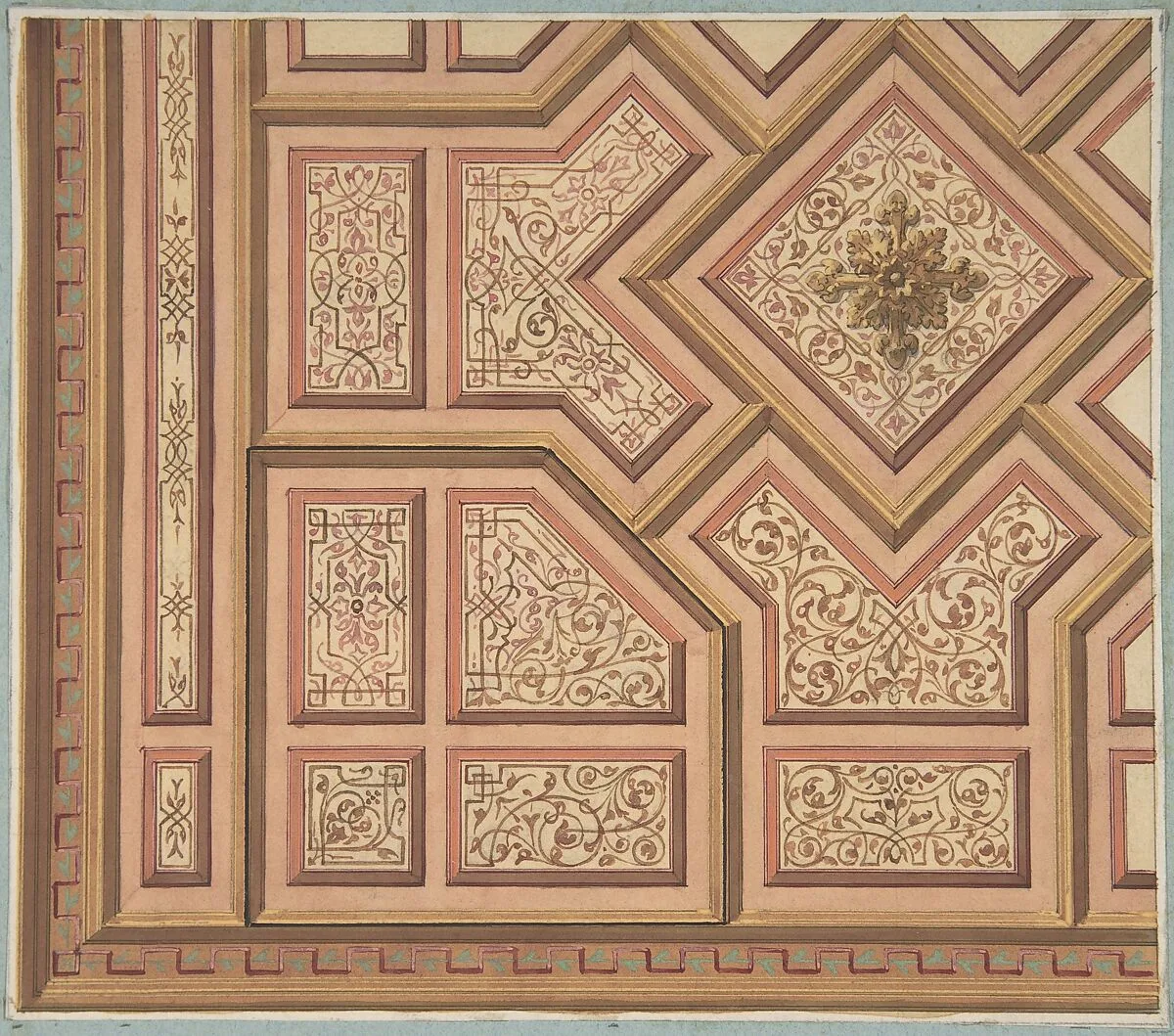 Design for Ceiling, Château de Cangé — Jules-Edmond-Charles Lachaise|Eugène-Pierre Gourdet