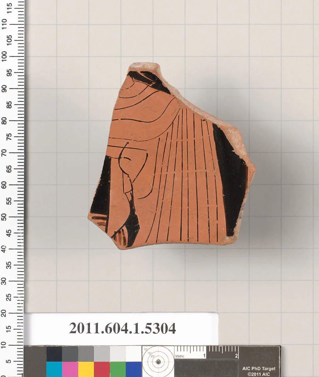 Terracotta fragment of a kylix (drinking cup) — Painter of the Yale Cup