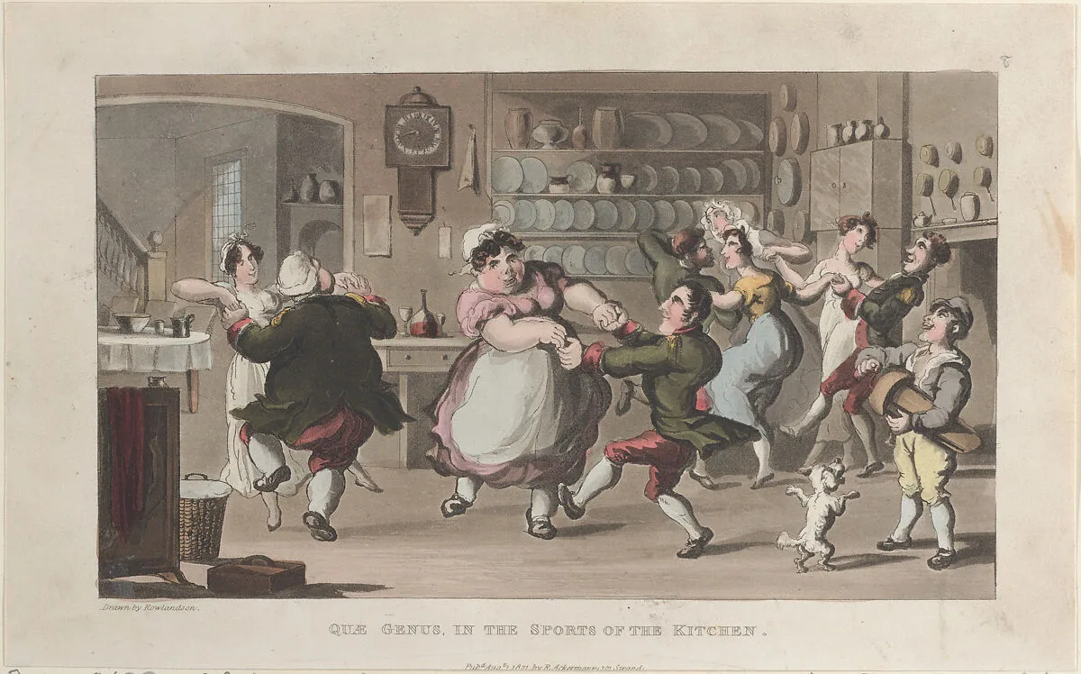 Quae Genus, in the Sports of the Kitchen — J. Diggens|Thomas Rowlandson|Rudolph Ackermann, London|William Combe