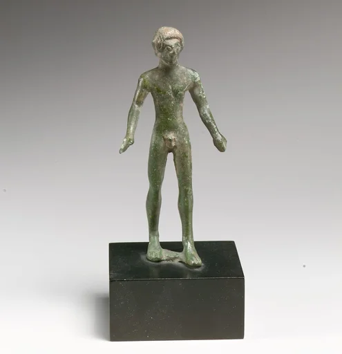 Bronze statuette of a nude youth