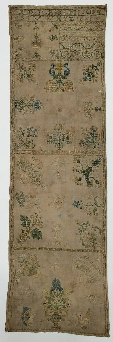 Embroidered sampler — Unknown