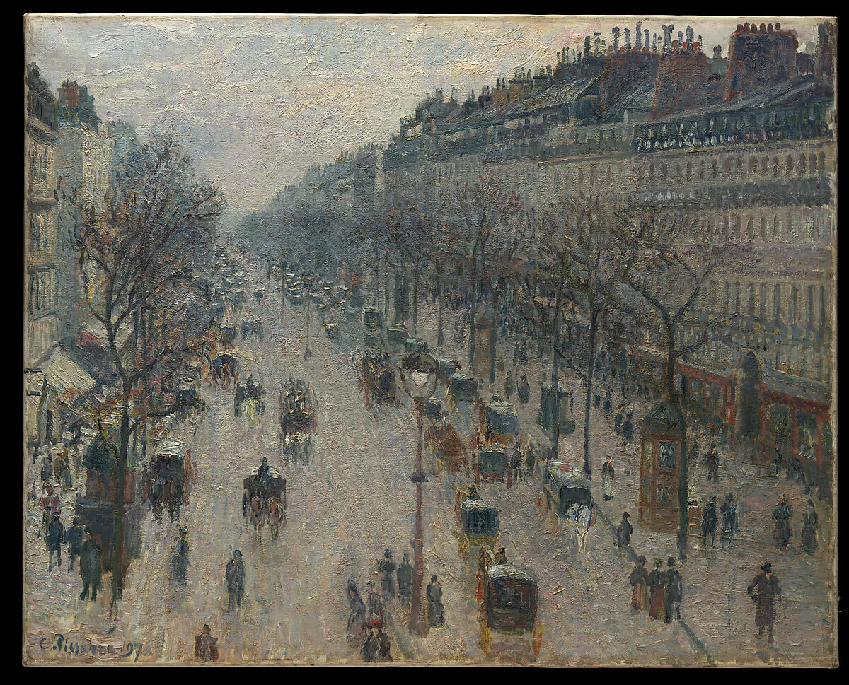 The Boulevard Montmartre on a Winter Morning — Camille Pissarro