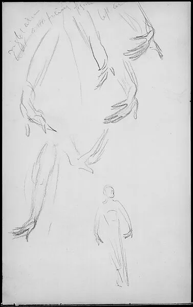 Javanese Dancer, Hand and Arm Positions (from Sketchbook of Javanese Dancers) — John Singer Sargent