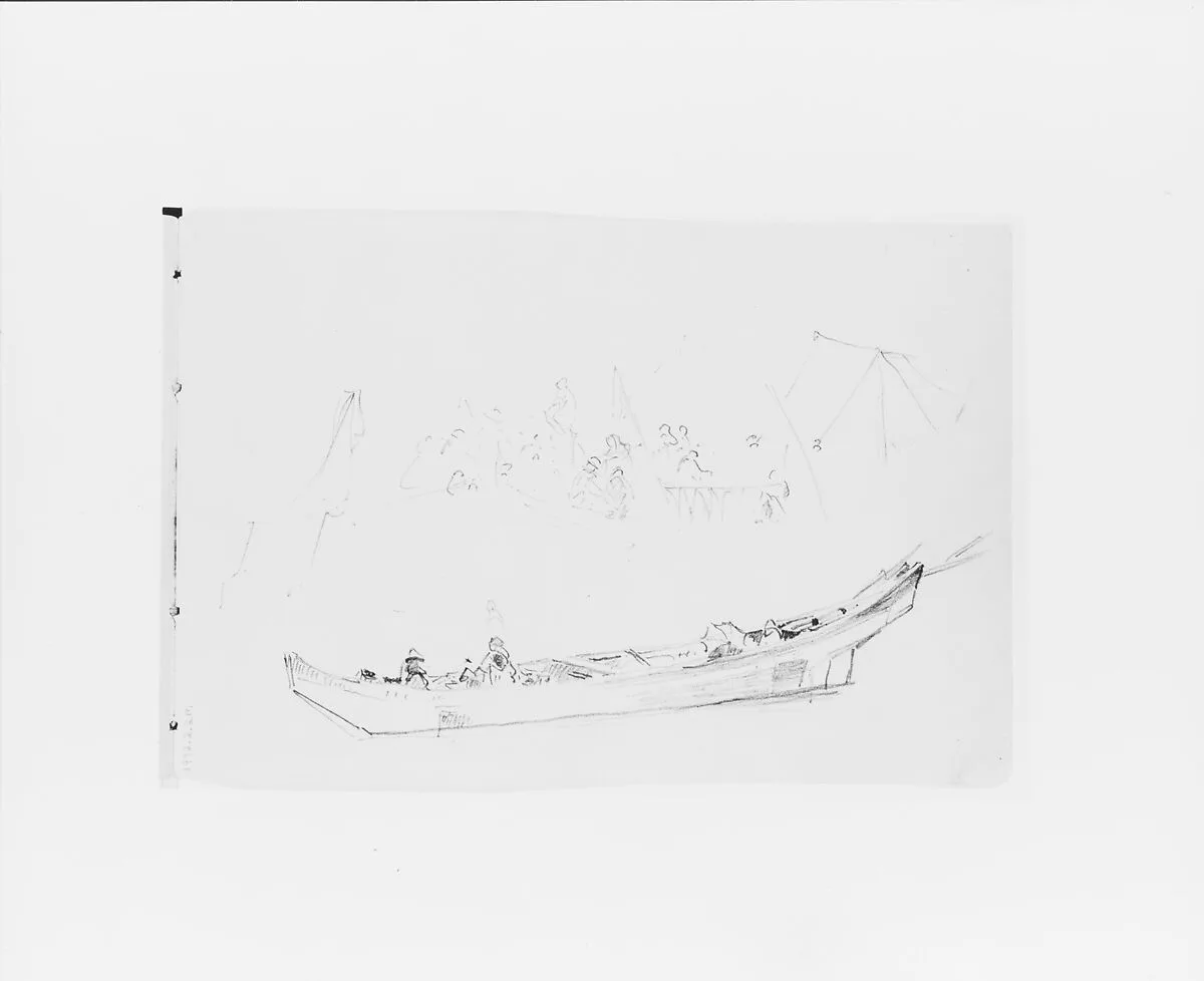 Boat and Encampment (from Sketchbook X) — William Trost Richards