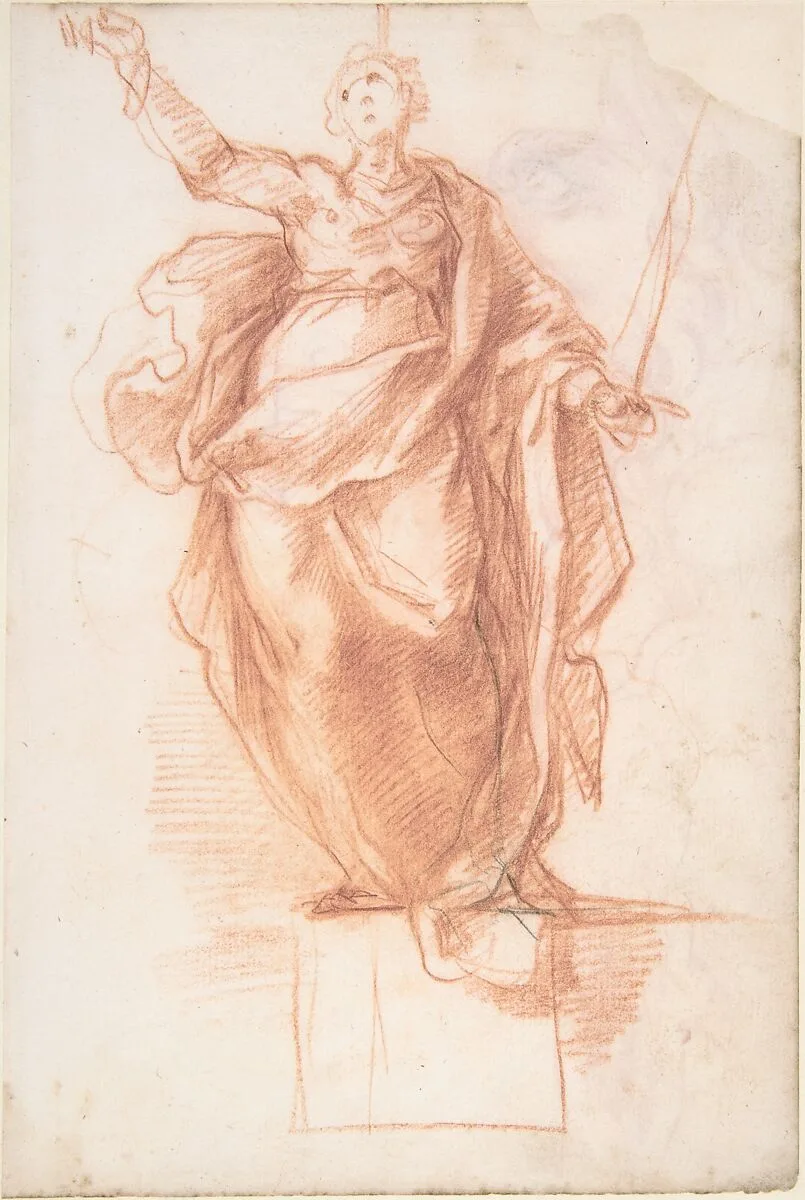 Allegorical Figure of Religion (recto); Study of a Griffon and of a Seated Figure (verso) — Cherubino Alberti (Zaccaria Mattia)