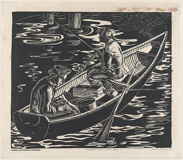 Muskie Fishermen — Marie Bleck|WPA