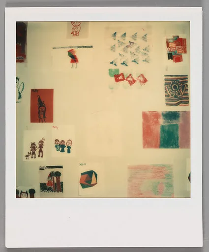 [Childrens' Drawings on Wall]
