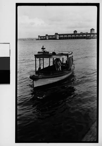 [Covered Boat in Harbor, Cuba]