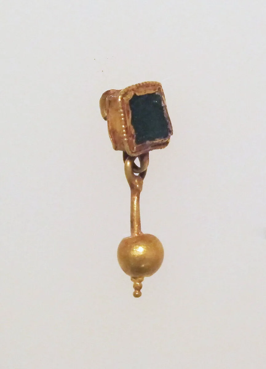 Earring-hook type with ball pendant and paste setting — Unknown