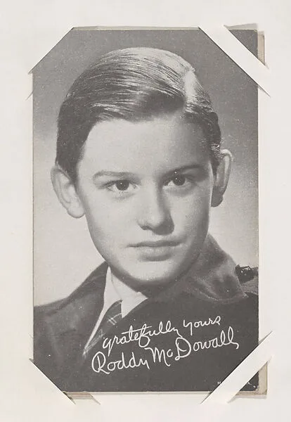 Roddy McDowall from Movie Stars Exhibit Cards series (W401) — Unknown