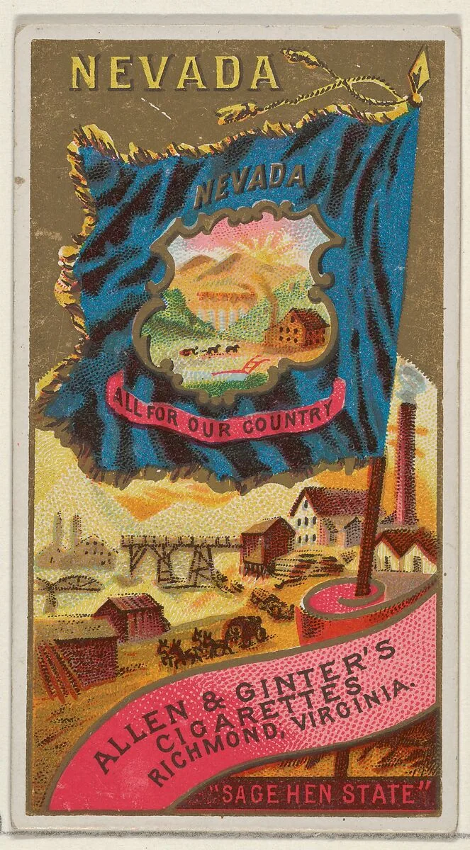 Nevada, from Flags of the States and Territories (N11) for Allen & Ginter Cigarettes Brands — Allen & Ginter