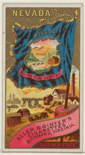 Nevada, from Flags of the States and Territories (N11) for Allen & Ginter Cigarettes Brands