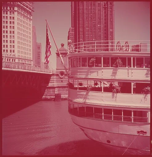 [87 River Scenes, for Fortune Article "Chicago River: The Creek That Made a City Grow"]