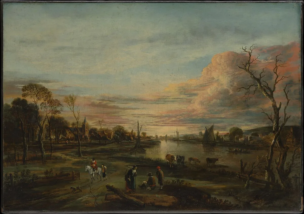 Landscape at Sunset — Aert van der Neer
