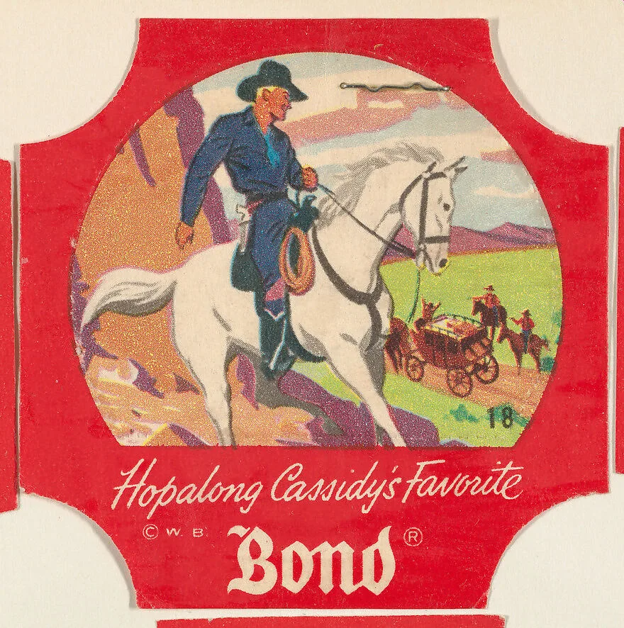 No. 18, from the Hopalong Cassidy bread labels series (D290-8) issued by Bond Bread — Warner Bros|Bond Bread