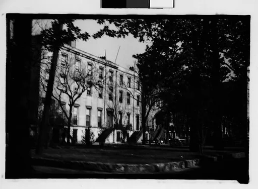 [Italianate Town Houses, From Moving Automobile, Savannah, Georgia]