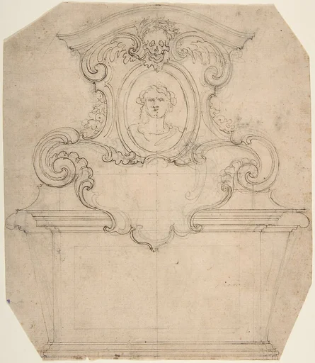 Design for a Tomb of Epitaph (recto); An Unfinished Variation of a Tomb or Epitaph (verso)