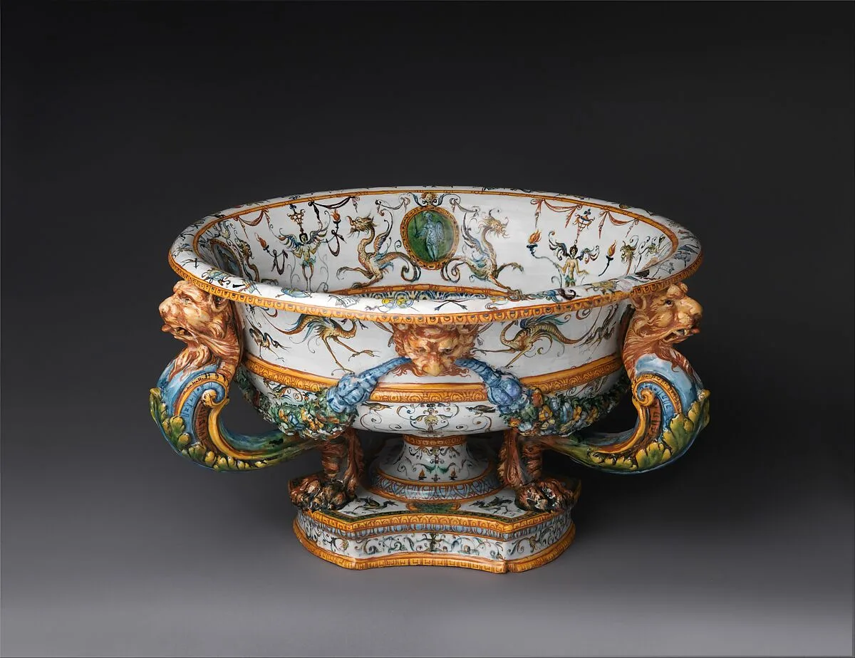Wine cooler with A Pageant Battle with Elephants — Fontana family