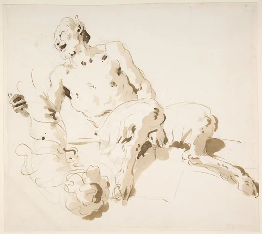 Seated Satyr Holding a Garland