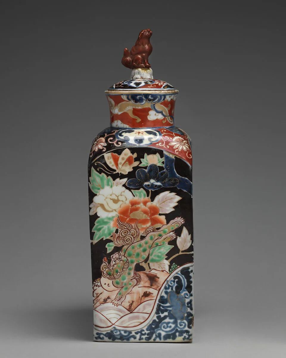 Square bottle with stopper (one of a pair) — Unknown