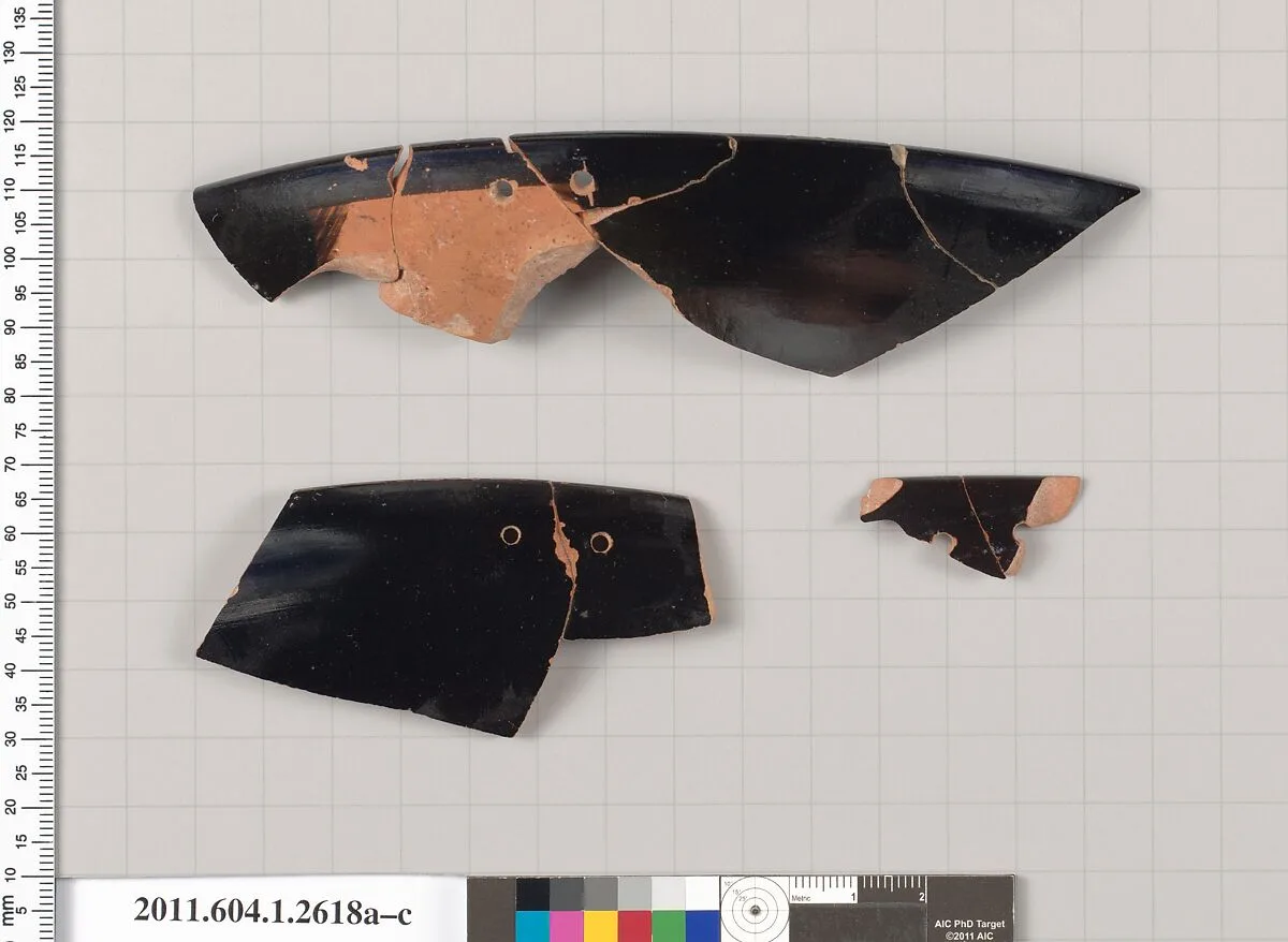 Terracotta rim fragments of a kylix (drinking cup) — Unknown
