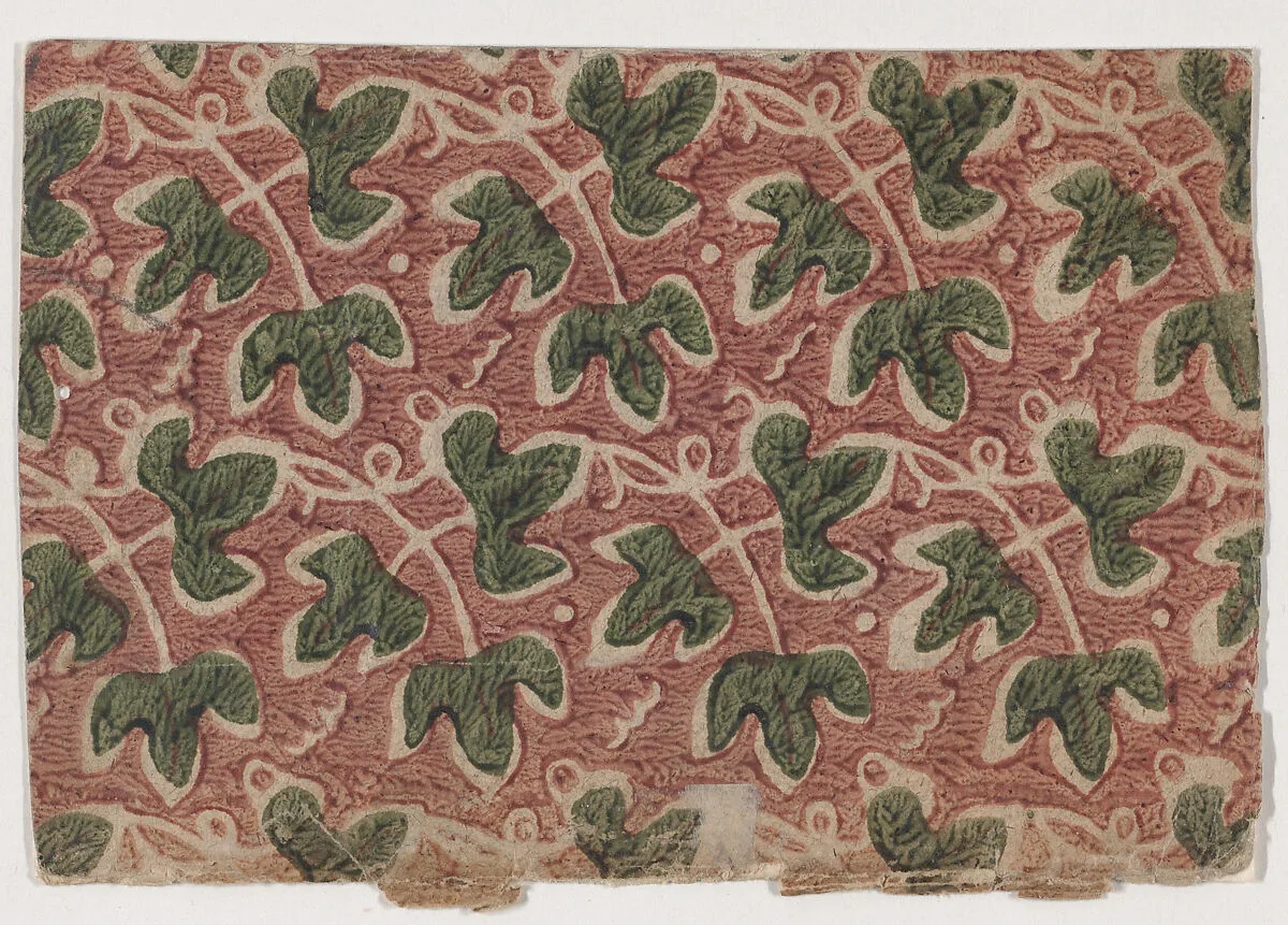 Sheet with overall leaf pattern — Anonymous
