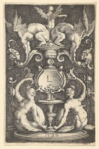 Panel of Ornament with Two Sirens