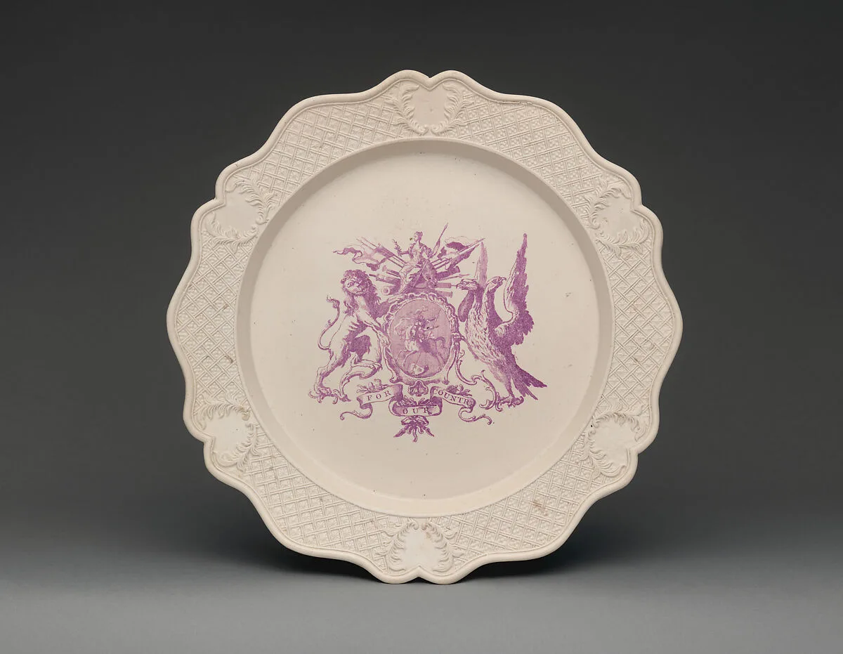 Dish with the Arms of the Anti-Gallican Society — Unknown