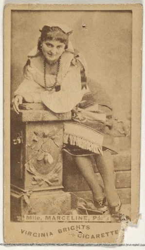 Mlle. Marceline, Paris, from the Actors and Actresses series (N45, Type 1) for Virginia Brights Cigarettes