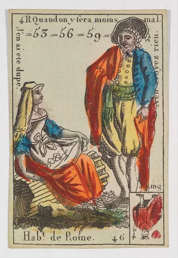 Hab.t de Rome, from the playing cards (for quartets) "Costumes des Peuples Étrangers"