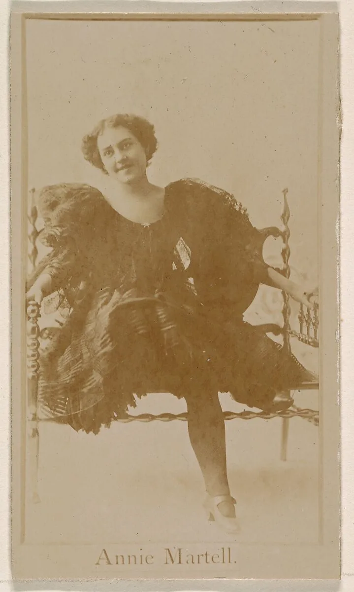 Annie Martell, from the Actresses series (N245) issued by Kinney Brothers to promote Sweet Caporal Cigarettes — Kinney Brothers Tobacco Company