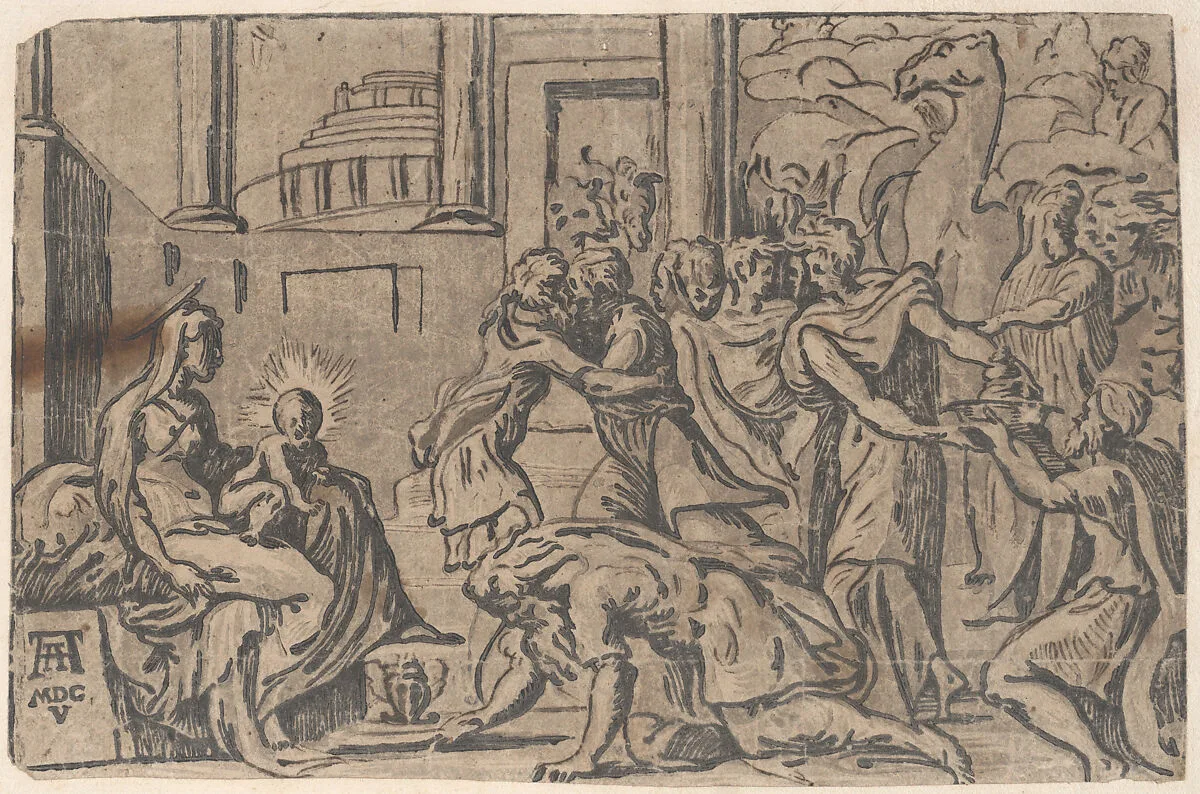 The Adoration of the Magi — Niccolò Vicentino|Parmigianino (Girolamo Francesco Maria Mazzola)|Andrea Andreani