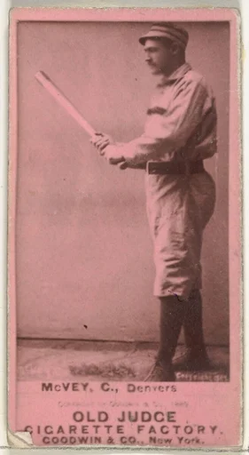 George W. McVey, Catcher, Denver, from the Old Judge series (N172) for Old Judge Cigarettes