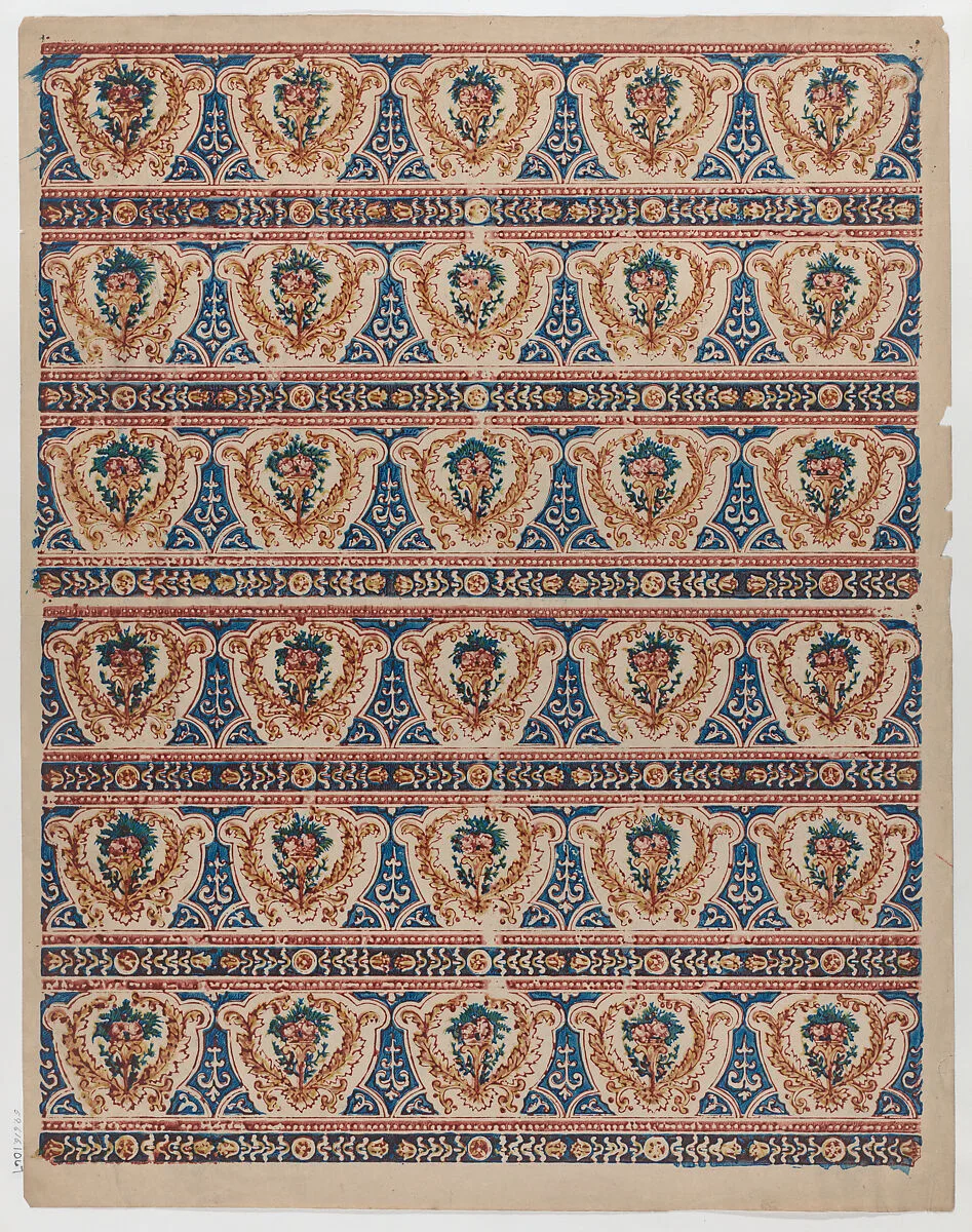 Sheet with two borders with three bands each containing five wreaths — Anonymous|Remondini Family