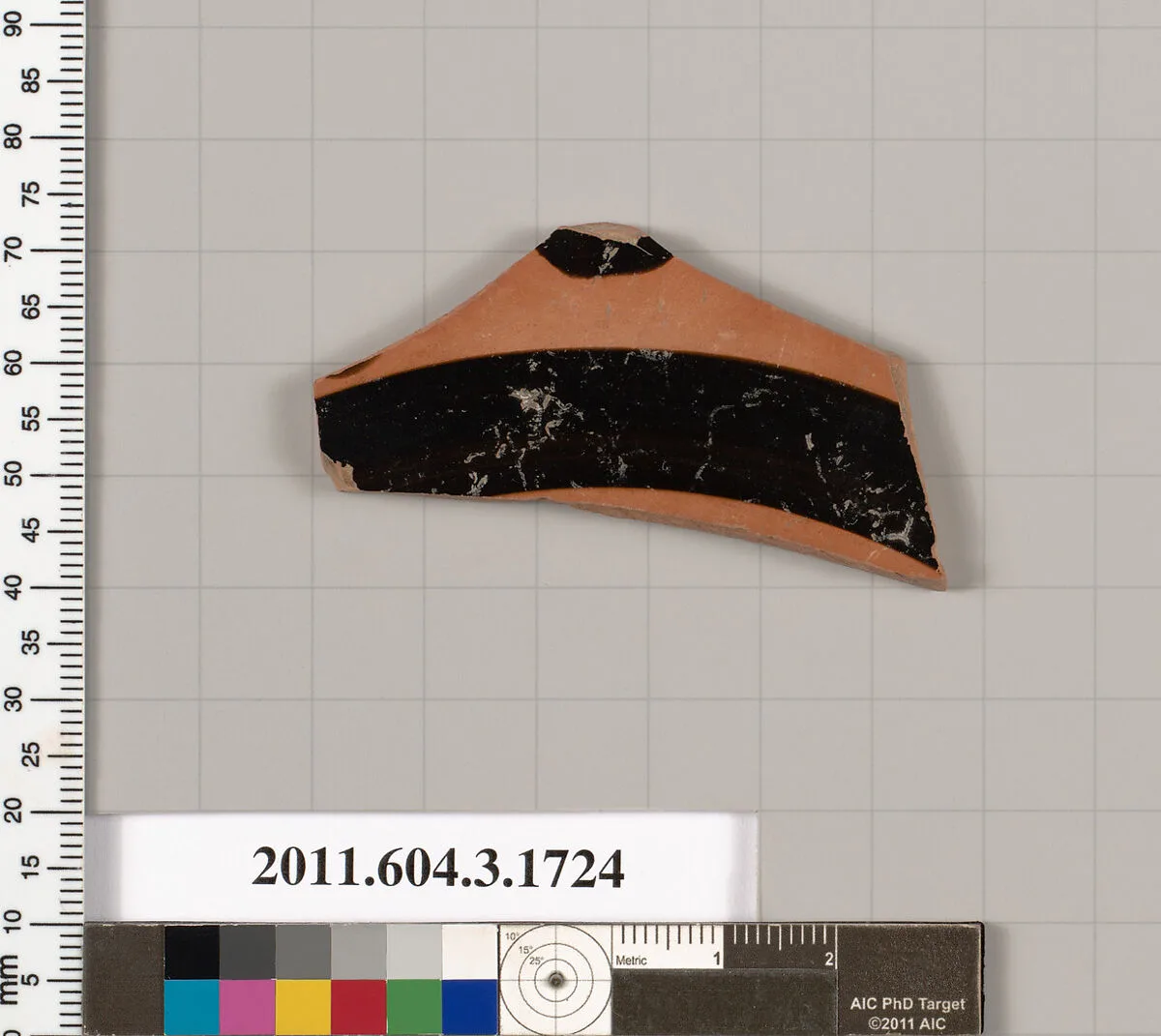 Terracotta fragment of a kylix: Band or lip cup (drinking cup) — Unknown