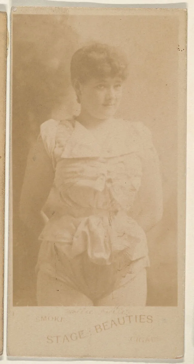 Actress standing with hands behind back, from the Actresses series (N666) to promote Stage Beauties Cigars — Unknown