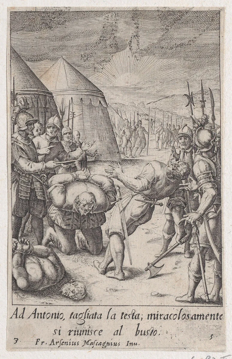 The Decapitation, from Scelta d'Alcuni Miracoli e Grazie della Santissima Nunziata di Firenze (Selection of Some Miracles and Graces that Occurred in the Church of the Annunziata in Florence) — Jacques Callot|Matteo Rosselli