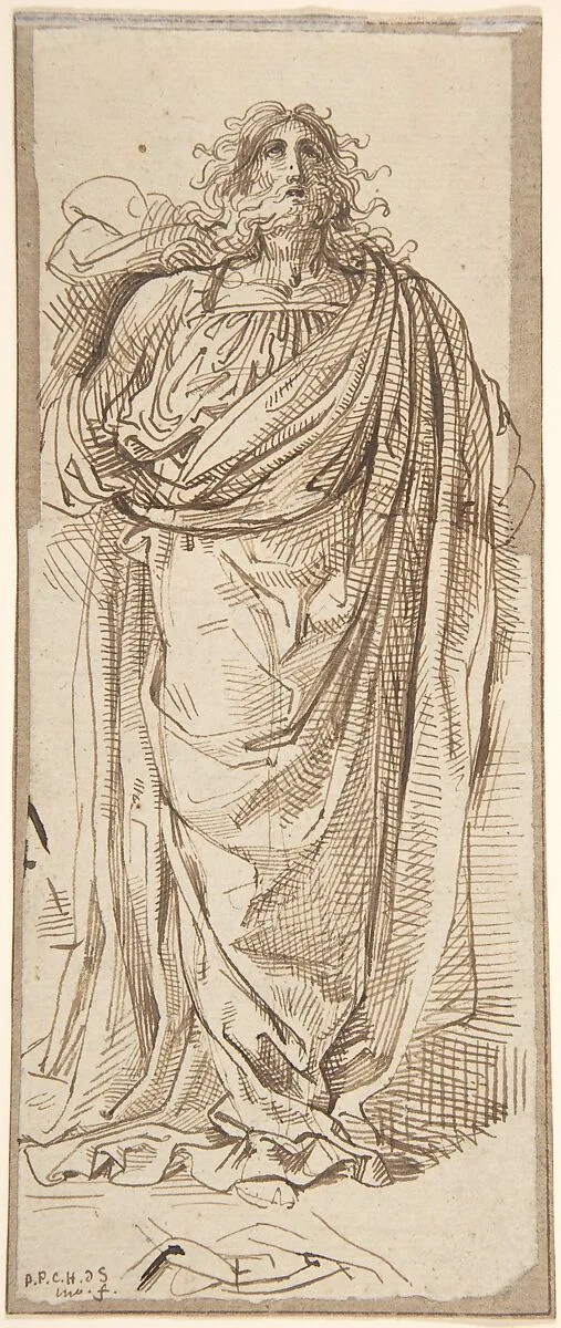 A Draped Bearded Man Looking Up — David-Pierre Giottino Humbert de Superville